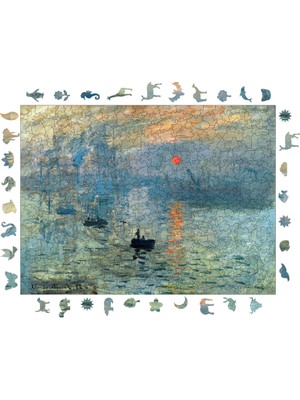 Pinecone Claude Monet Izlenim:gün Doğumu Ahşap Puzzle Yetişkin Benzersiz Parçalı Yapboz Puzzle R1-14