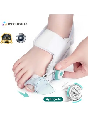 Invoker Ayarlı Ayak Baş Parmak Kemik Eğriliği Çıkıntısı Düzeltici Başparmak Eğriliği Düzeltme Aparatı Halluks Valguss Aleti Gece Ateli