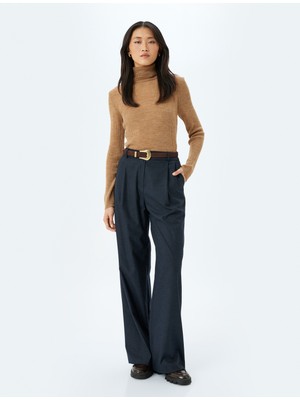 Koton Uzun Kollu Yün Karışımlı Balıkçı Yaka Triko Kazak