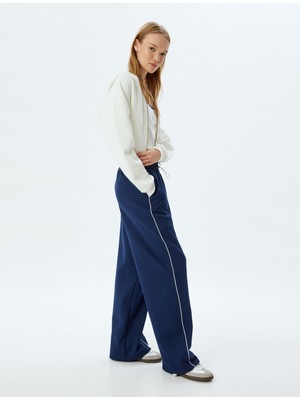 Koton Oversize Eşofman Altı Bol Paça Beli Lastikli Biyeli Cepli