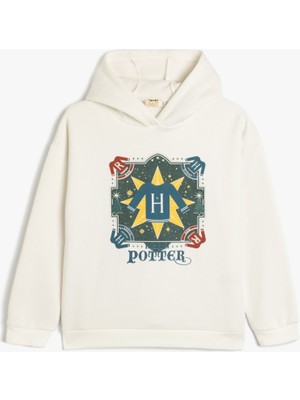 Koton Harry Potter Sweatshirt Lisanslı Kapşonlu Şardonlu Pamuk Karışımlı