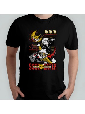 Pixxa Soul Eater Anime Manga  Pamuklu Bisiklet Yaka T-Shirt Model 1