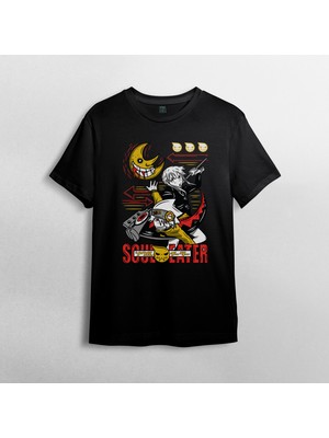 Pixxa Soul Eater Anime Manga  Pamuklu Bisiklet Yaka T-Shirt Model 1