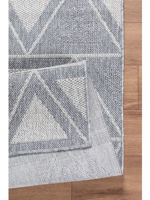 Valery Home Natura Premium Kalite Kaymaz Tabanlı Doğal Yıkanabilir Kilim Oturma Odası Balkon Bahçe Mutfak Kilim BK-103  Gri 200X300 cm