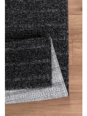 Valery Home Natura Premium Kalite Kaymaz Tabanlı Doğal Yıkanabilir Kilim Oturma Odası Balkon Bahçe Mutfak Kilim BK-104 Antrasit 80X150 cm