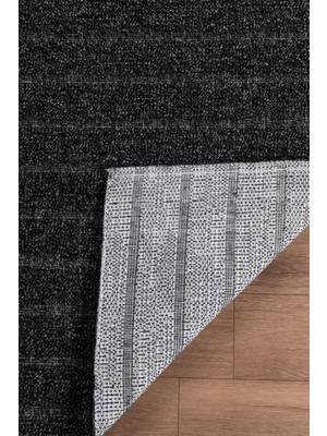 Valery Home Natura Premium Kalite Kaymaz Tabanlı Doğal Yıkanabilir Kilim Oturma Odası Balkon Bahçe Mutfak Kilim BK-104 Antrasit 80X150 cm