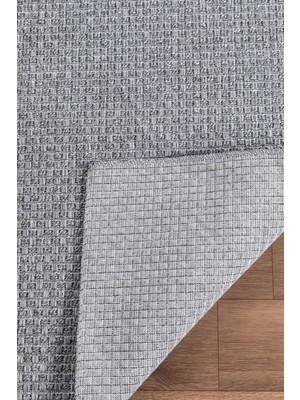 Valery Home Natura Premium Kalite Kaymaz Tabanlı Doğal Yıkanabilir Kilim Oturma Odası Balkon Bahçe Mutfak Kilim BK-102 Gri 80X200 cm