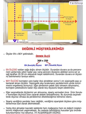 Evihtiyaclarım By ioc Ütü Istemez Profesyonel Dikim 079 Etek Titi Model 1/2 Seyrek Pileli Tül Perde