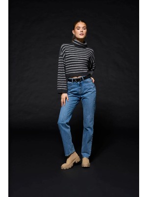 Only Kadın Denim Yüksek Bel Düz Kesim Kot Pantolon - 15311652