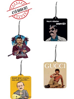 By Meyla Bymeyla En Çok Sevilen 4'lü Baba Set Oto Kokusu ve Oto Aksesuarı