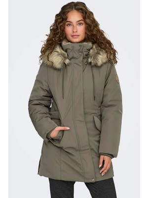 Only Kadın Suni Kürk Kapüşonlu Parka Mont - 15300627