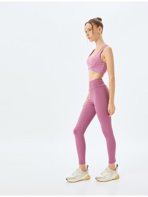 Koton Spor Tayt Yüksek Bel Yumuşak Tuşe Dikiş Detaylı Slim Fit