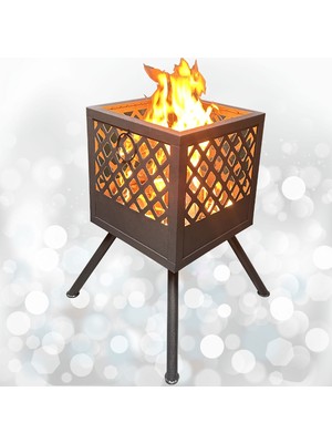 Aktepe Group Ateş Çukuru Bahçe Şöminesi 60 Litre Geniş Hacimli Şömine Soba Mangal Fire Pit