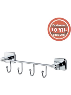 Çelik Banyo Paslanmaz Pirinç Milano 4’lü Askılık