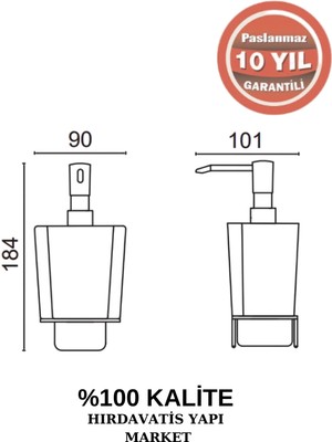 Çelik Banyo Paslanmaz Pirinç Milano Set Üstü Sıvı Sabunluk