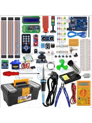 Arduino Süper Başlangıç Eğitim Seti ve Lehimleme Seti Takım Çantası