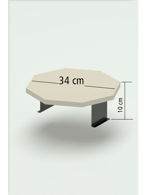 İşsevenler Yan Sehpa Ayarlanabilir Tepsi Dekoratif Modern Tepsi Sekizgen Krem