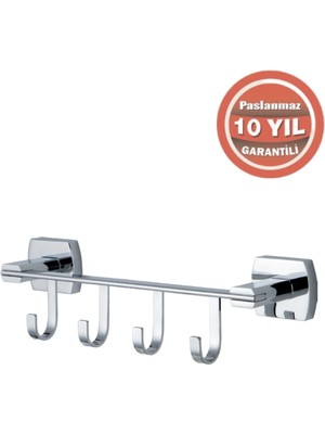 Çelik Banyo Paslanmaz Pirinç Milano 4’lü Askılık