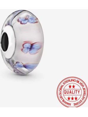 Hector Co Jewellery Murano Cam Kelebek Desenli Charm