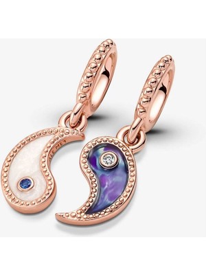 Hector Co Jewellery Yin ve Yang Işıltılı Sallantılı Charm