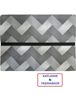 Katlanır Yer Yatağı ve Tek Kişilik Sünger Katlanır Minder Yatak 70X180 cm 6 cm Gri