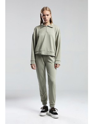 Benmanaj Kadın Yeşil Sweatshirt