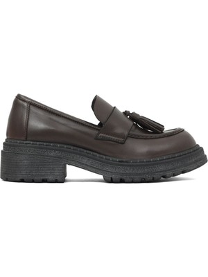 Bueno Shoes Kahverengi Deri Kadın Klasik Ayakkabı 01WD2109 01WD2109