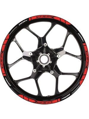 Bajaj Dominar 400 Baskılı Jant Dışı Şerit Motosiklet Sticker Etiket Modeli Kırmızı