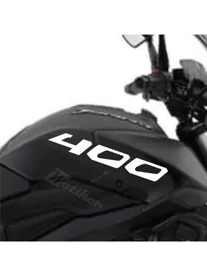Motiker Bajaj Dominar Beyaz 400 Yazı Sticker Etiket Modeli