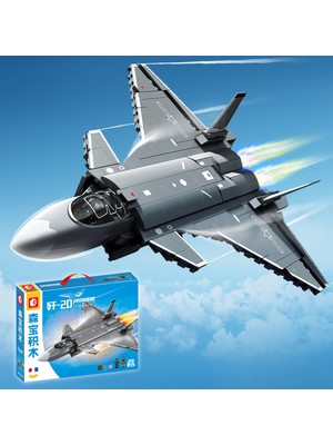 Sembo Block J-20 Hayalet Uçağı 585 Parça Yapı Blokları  ile Uyumlu (202241)
