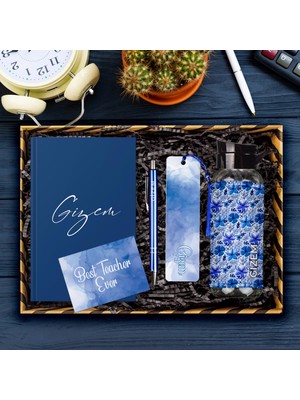 Ejoya Öğretmenlere Özel Tasarım Defter & Kalem & Matara & Akrilik Kitap Ayracı Hediye Kutusu 114412