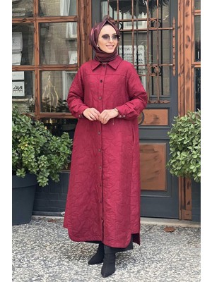 İNVEE Çıtçıtlı Uzun Kap 7039 Bordo