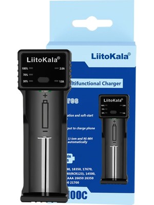 LII-100C Universal AA/AAA/18650/14500/123A Akıllı Tekli Pil Şarj Cihazı Aleti