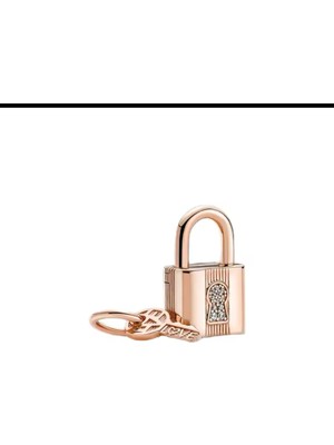 Hector Co Jewellery Kilit ve Anahtar Sallantılı Rose Charm