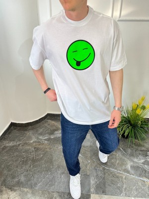 Nomarc Emoji Baskılı Beyaz Tshirt