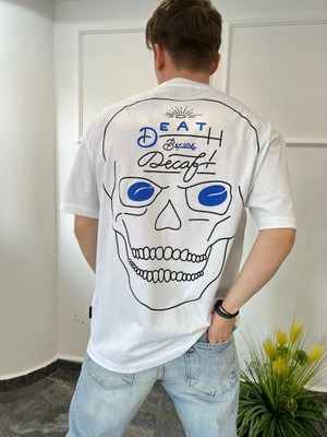 Nomarc Arka Kurukafa Beyaz Tshirt