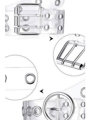 IM Design Kuş Gözlü Marka Tasarım Zincirli Şeffaf Kemer