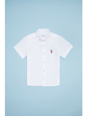 U.S. Polo Assn. Erkek Çocuk Beyaz Gömlek Kısa Kollu 50262967-VR013