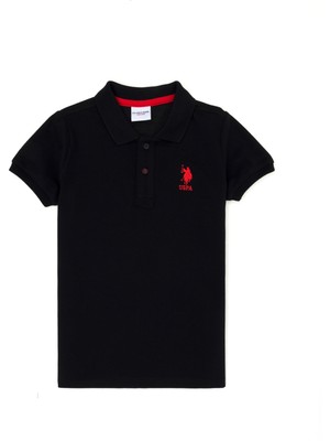 U.S. Polo Assn. Erkek Çocuk Siyah Basic Polo Yaka Tişört 50262958-VR046