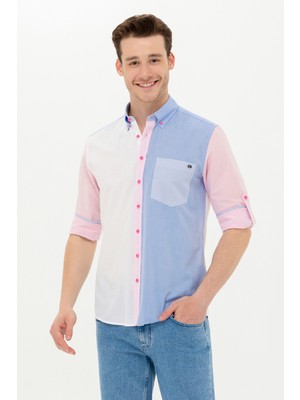 U.S. Polo Assn. Erkek Pembe Gömlek Desenli 50264076-VR041