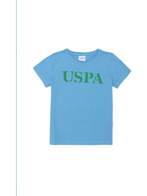 U.S. Polo Assn. Çocuk Turkuaz Basic Bisiklet Yaka Tişört 50263028-VR093