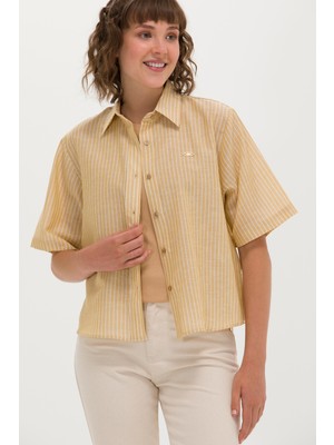 U.S. Polo Assn. Kadın Camel Gömlek Kısa Kollu 50263177-VR015