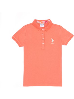 U.S. Polo Assn. Kız Çocuk Somon Tişört Basic 50265668-VR047