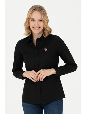 U.S. Polo Assn. Kadın Siyah Gömlek Basic 50271268-VR046