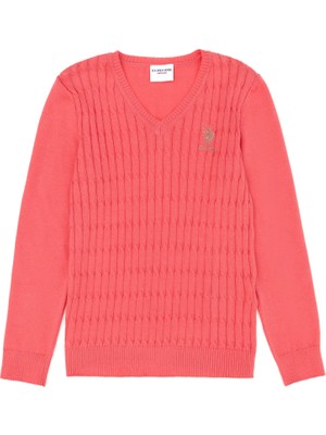 U.S. Polo Assn. Kız Çocuk Pembe Kazak /Triko 50275632-VR041