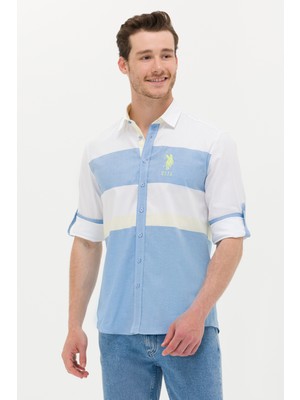 U.S. Polo Assn. Erkek Saks Gömlek Desenli 50264085-VR045
