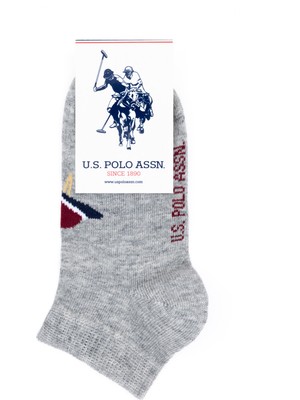 U.S. Polo Assn. Erkek Çocuk Gri Melanj Çorap 50281738-VR086