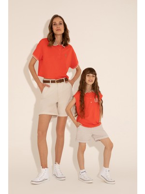 U.S. Polo Assn. Kız Çocuk Bej Şort / Bermuda 50268087-VR011