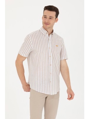 U.S. Polo Assn. Erkek Camel Gömlek Kısa Kollu 50264267-VR015