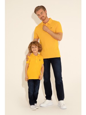 U.S. Polo Assn. Erkek Çocuk Turuncu Basic Polo Yaka Tişört 50284814-VR051